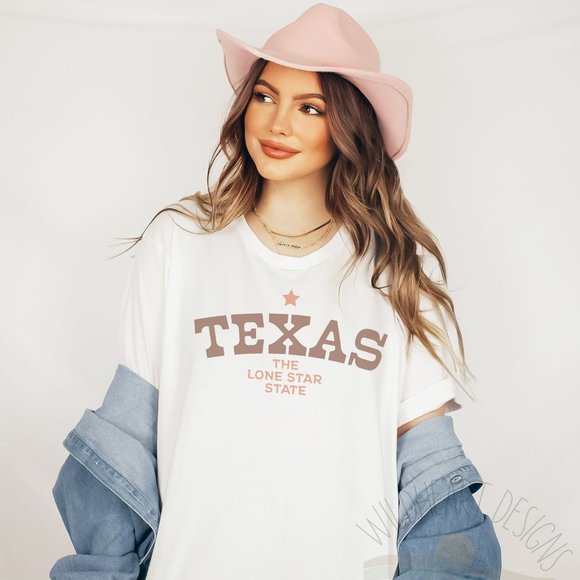Texas The Lonestar State Graphic T-shirt Unisex Crew Neck Tee - Picture 2 of 3